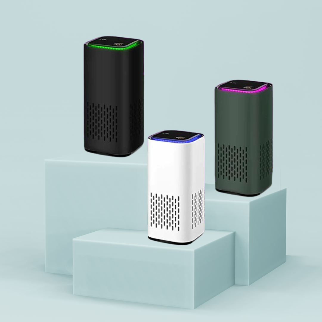 Advanced home air filter for pets, with multi-stage filtration to control dander, odors, and allergens.