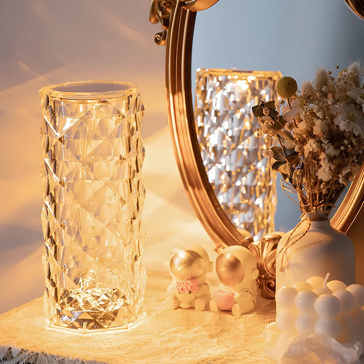 Nvroome crystal lamp, dimmable color changing LED, touch and remote control for ambient light.