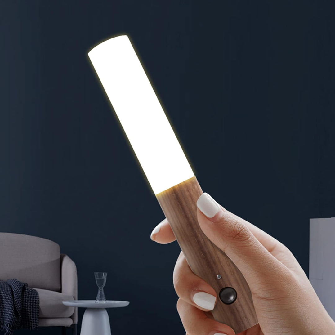 Cordless motion sensor LED wall light, sleek, rechargeable, and easy to install anywhere.