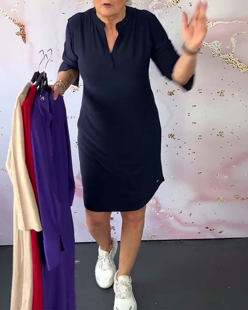 Women's Elegant V-Neck Dress