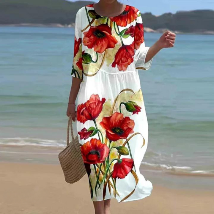 Ladies' elegant tummy control dress, stylish & flattering for special occasions.