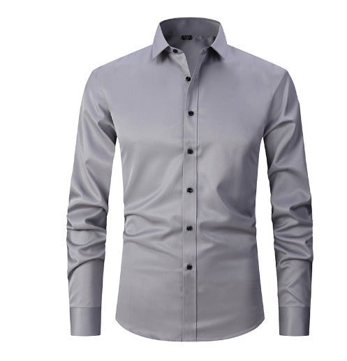 Effortless men's long-sleeve shirt. Wrinkle-resistant stretch fabric ensures comfort & easy care for everyday wear.