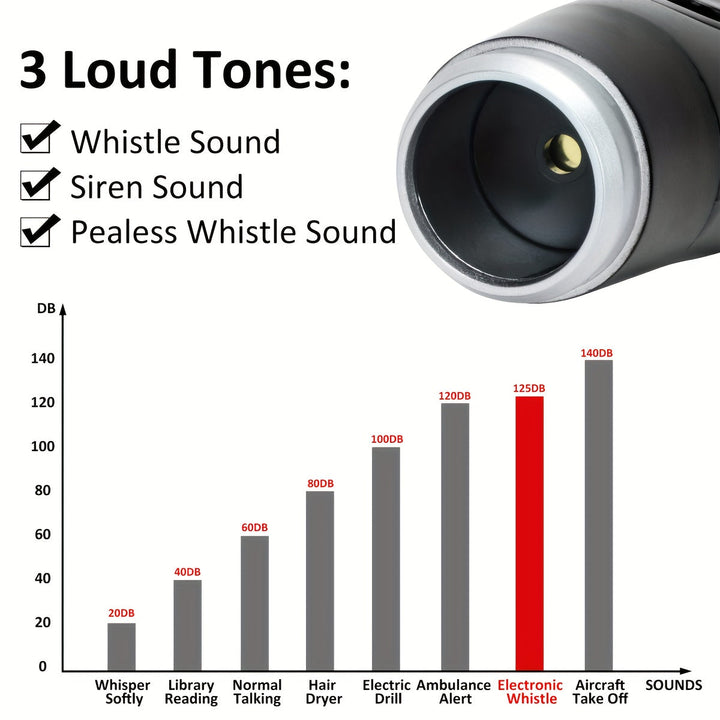 Professional electronic referee & coach whistle, 3 powerful sound options, perfect sports equipment.