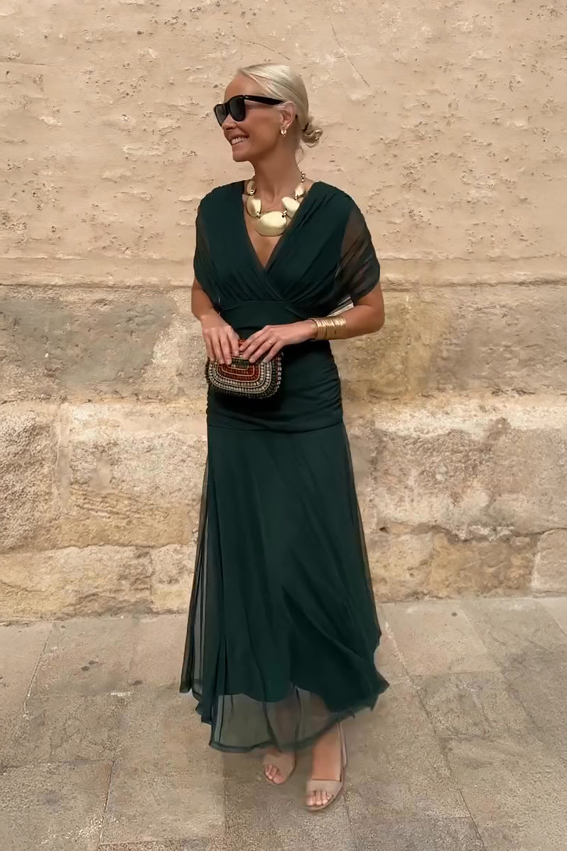 Elegant V-Neck Party Maxi Dress