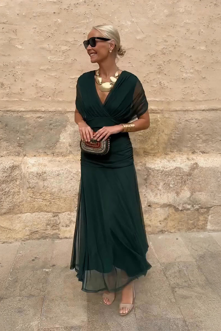 Elegant V-Neck Party Maxi Dress