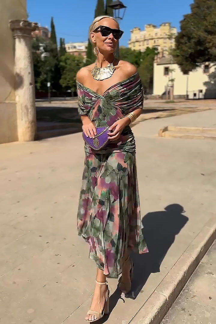 Elegant V-Neck Party Maxi Dress