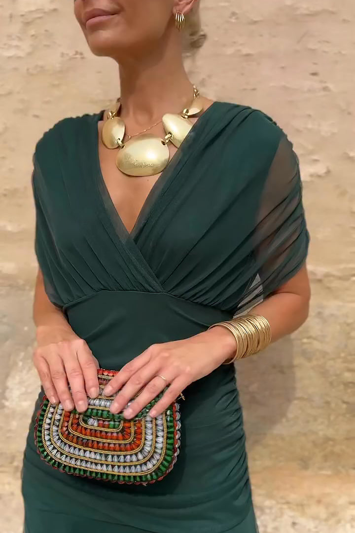 Elegant V-Neck Party Maxi Dress