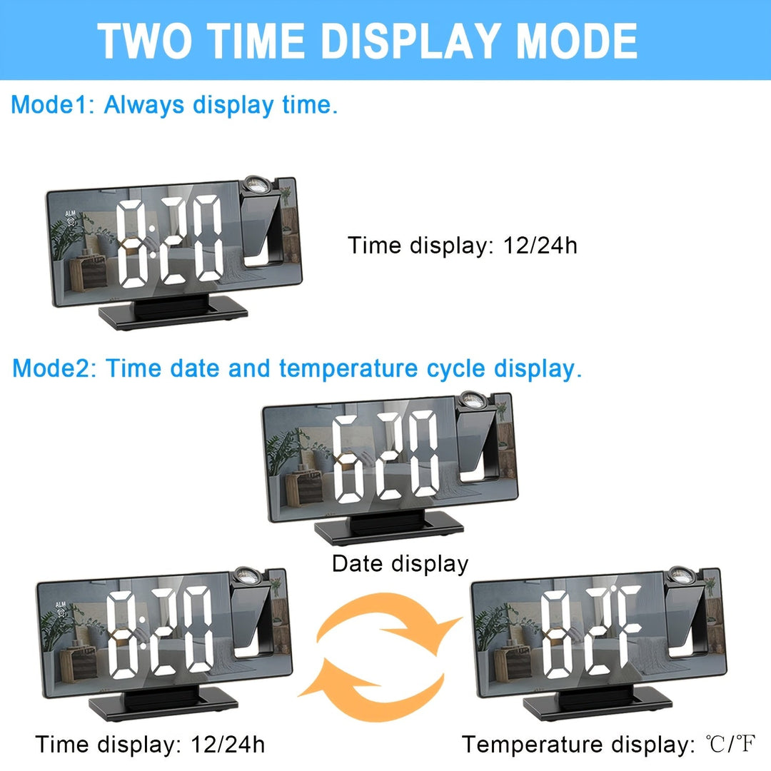 Digital LED alarm clock with large, easy-to-read display and snooze function. Perfect for home decor.