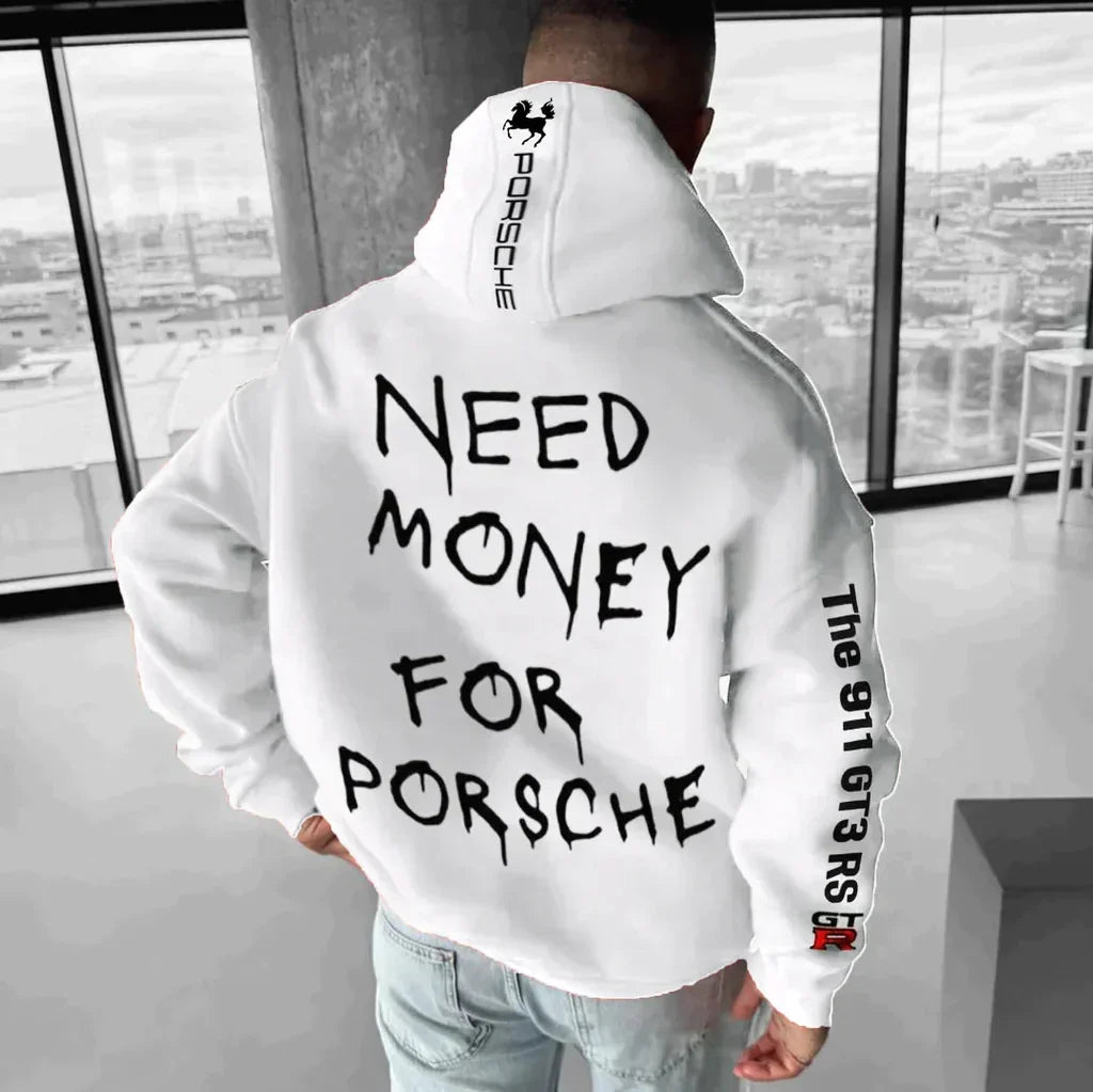 Statement piece oversized hoodie: automotive design, perfect for car enthusiasts.