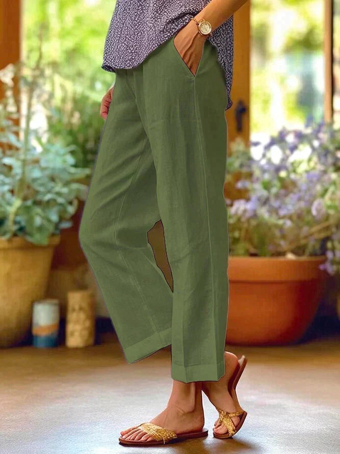 Stylish women's relaxed fit flowy pants. Lightweight fabric offers ultimate comfort & a breezy feel for summer.
