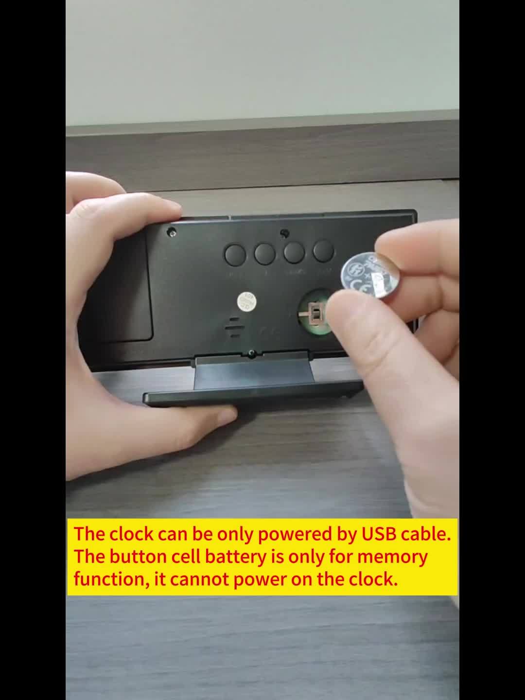 Versatile LED projection clock for home or office. Features 180° adjustable projection, snooze, USB power.