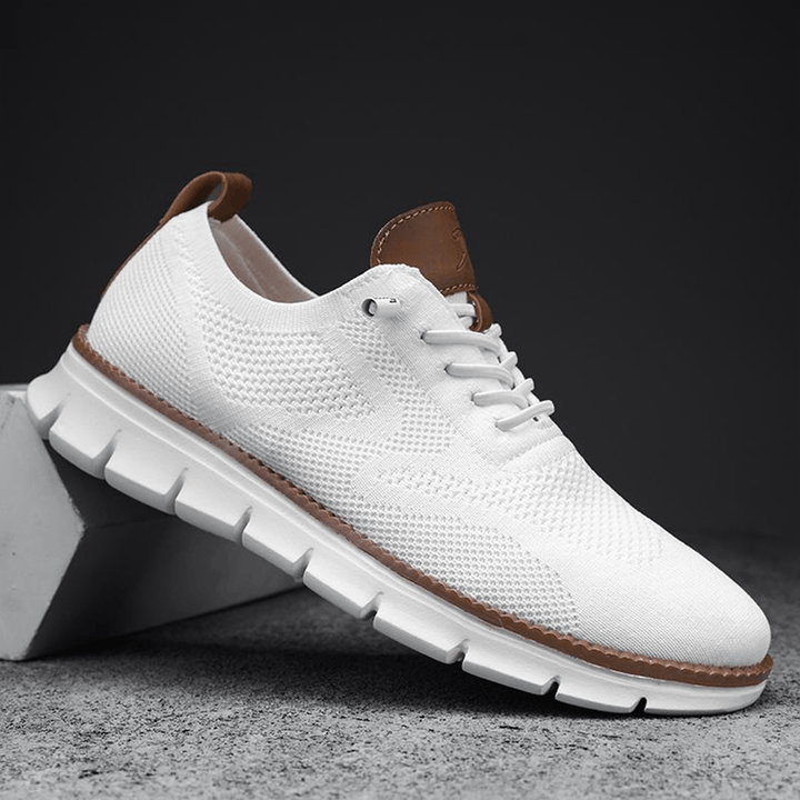 Front view of modern men's daily wear sneakers, ensuring all-day comfort.