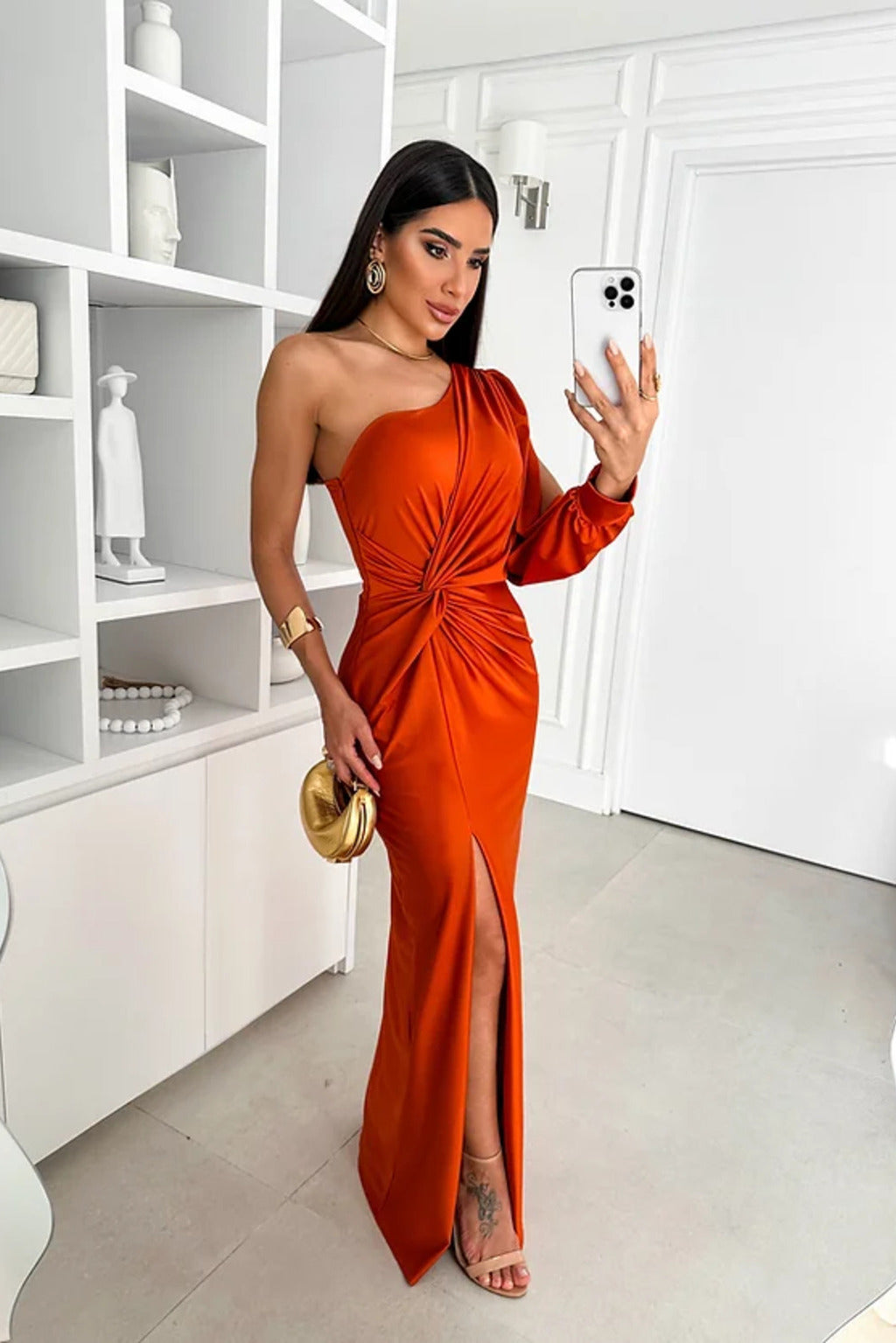 Leony refined style party dress, comfortable women's fashion for evening wear.