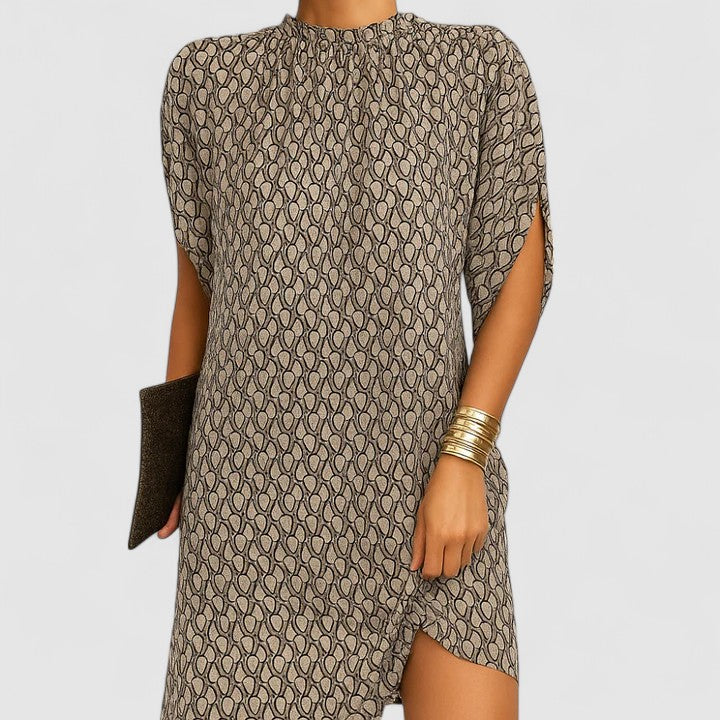 Women's Mock Neck Shoulder Cutout Dress