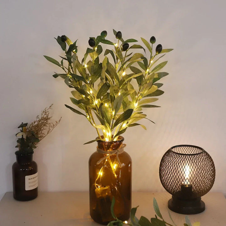Warm white LED flower branches, ideal for adding gentle, decorative light to any room.