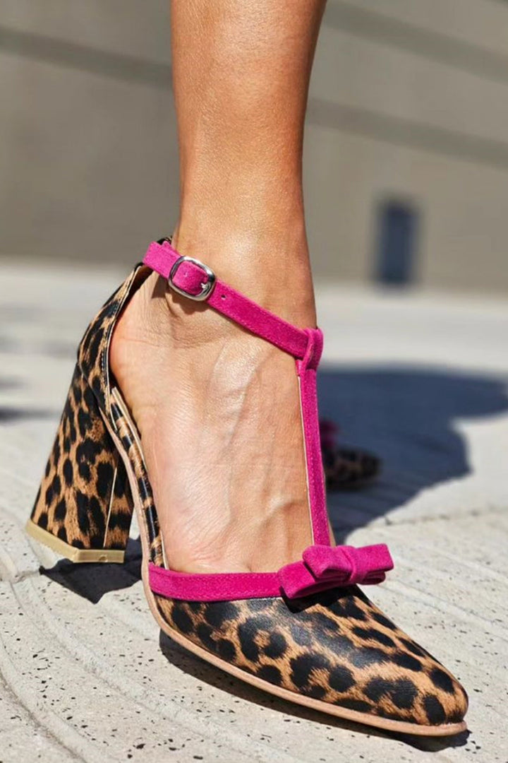 Women's Green Leopard Print Sandals with Colorful Accents