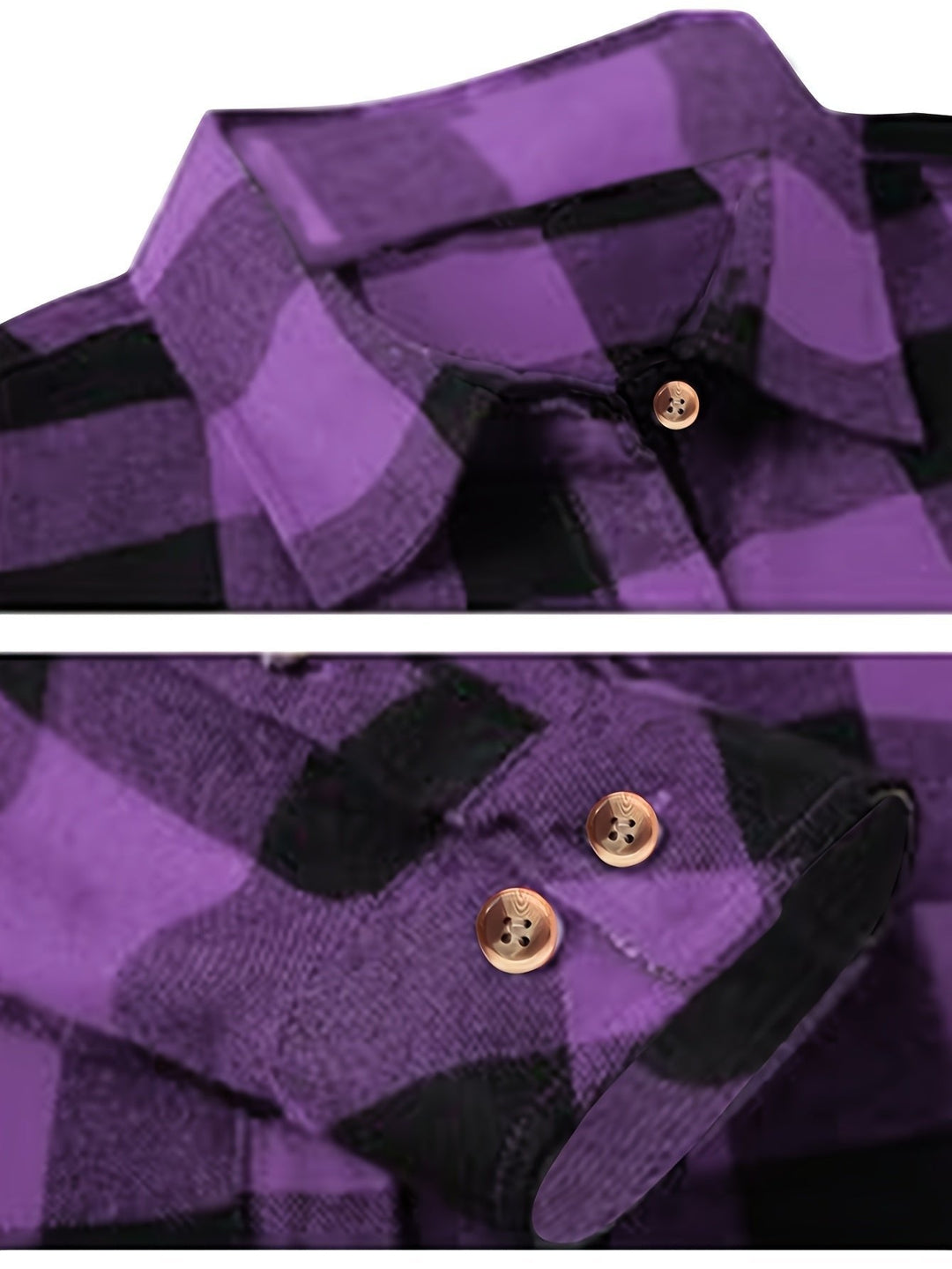 Chic women's lumberjack plaid shirt, relaxed fit, buffalo check, ideal for casual style.