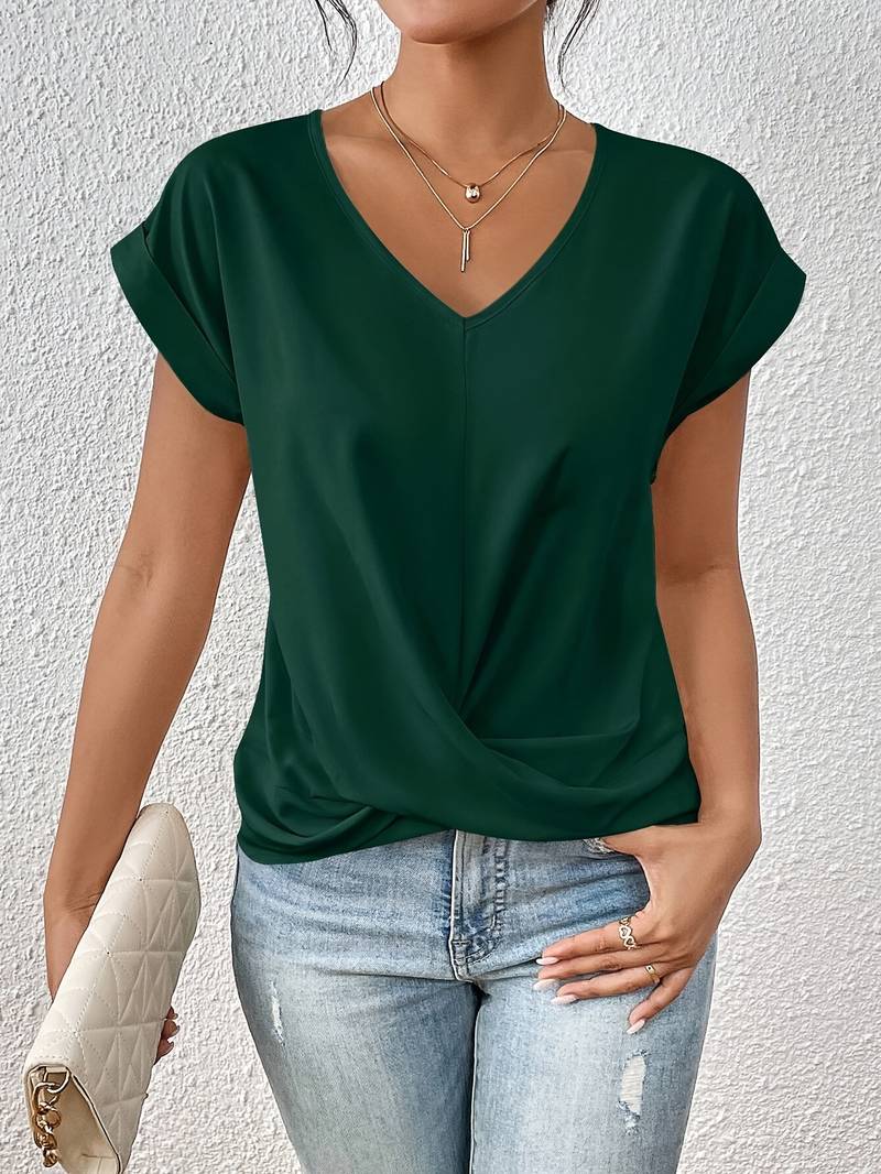 Women's relaxed fit short-sleeve tee, a comfortable & versatile casual top for everyday wear.