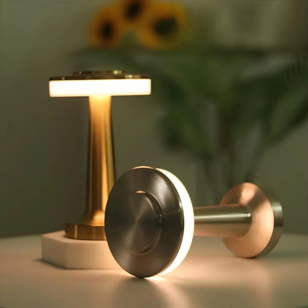 Rechargeable LED bar lamp, retro design. Dimmable for perfect ambient light in any setting.