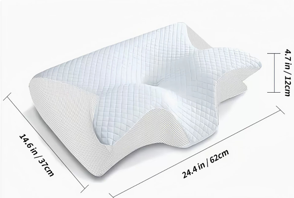 Adult ergonomic anti-snoring memory foam pillow, designed for snoring relief and neck support.