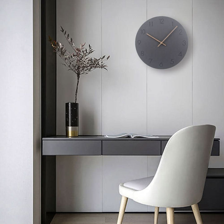 Minimalist NordWhisper silent wall clock, contemporary battery-operated home decor.