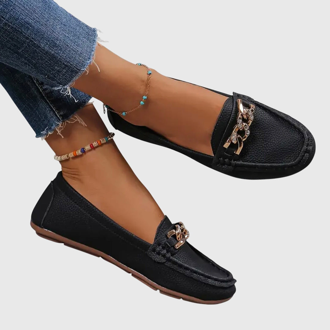 Women's Gold Chain Loafers