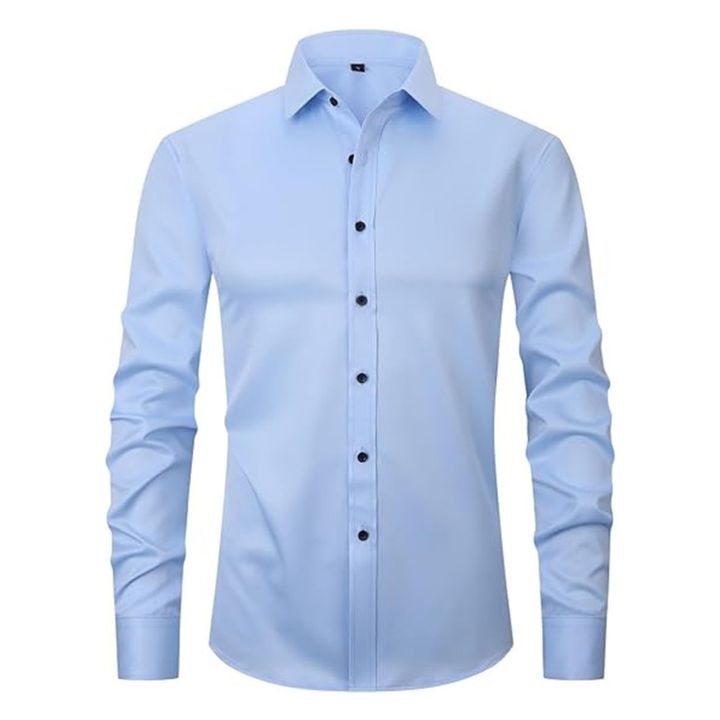 Smart casual men's shirt, long sleeve, classic fit, perfect for work or leisure.