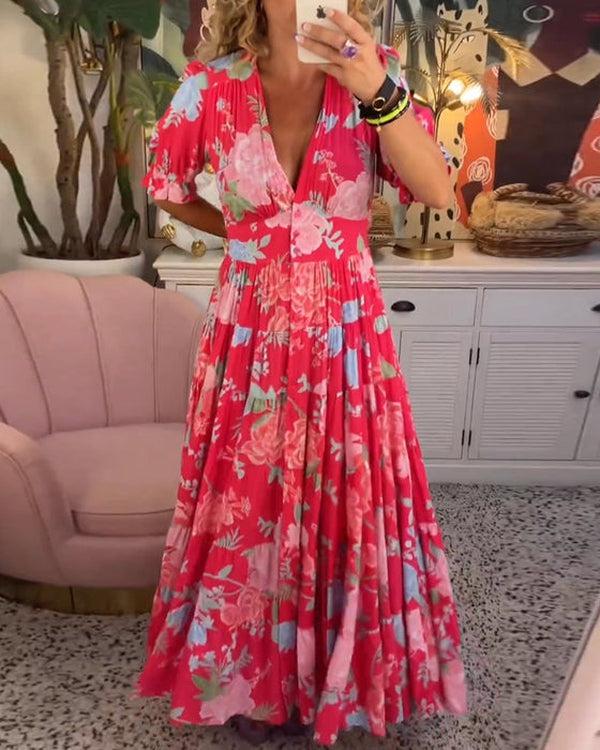 Women's Vibrant Floral Print Dress