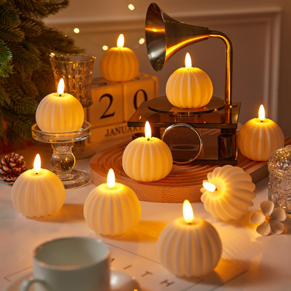 Set of flameless LED pillar candles with remote, perfect for safe home decor & ambiance.