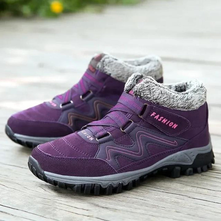 Warm & waterproof women's orthopedic winter shoes, designed for cold weather comfort, anti-slip outdoor wear & foot support.