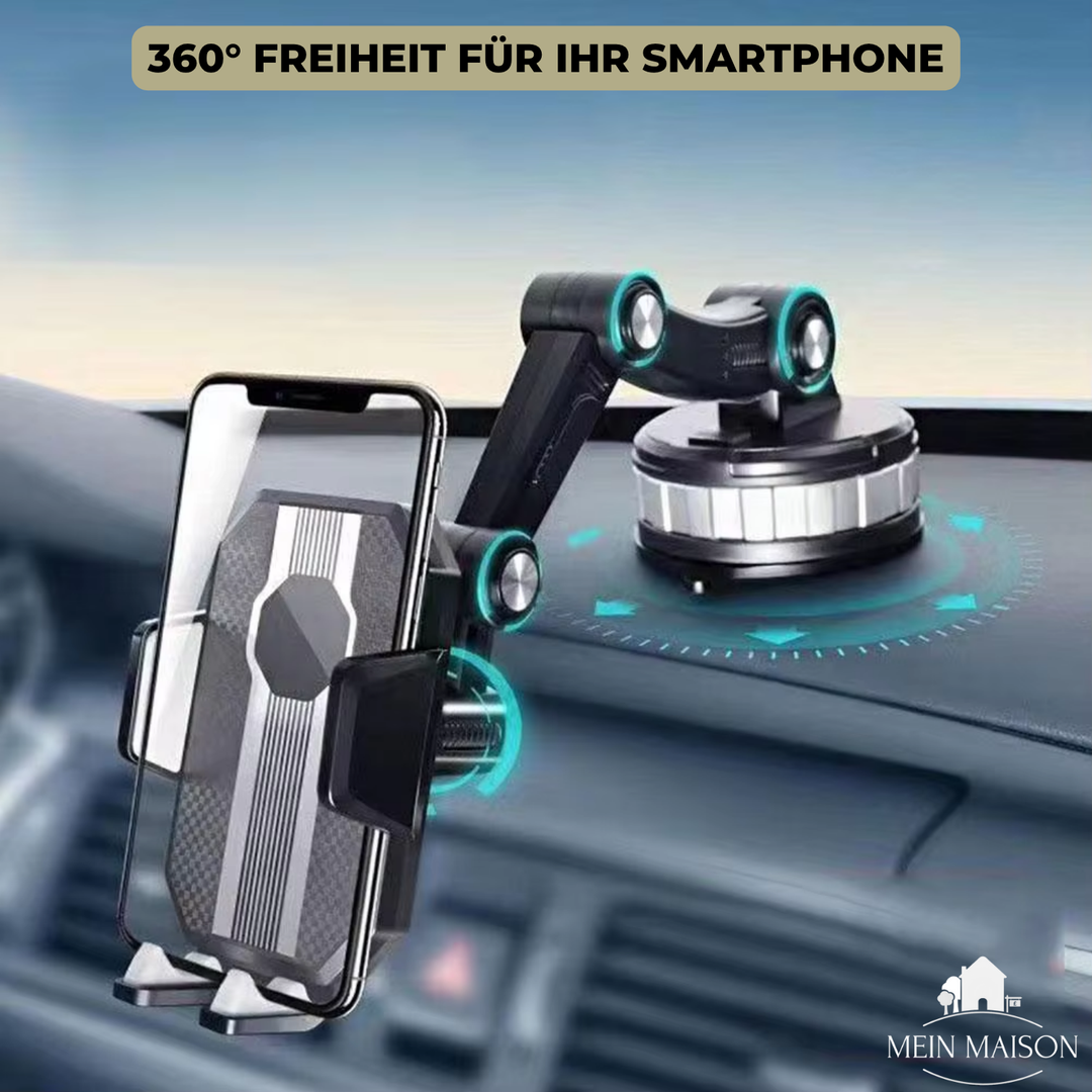 One-handed universal car phone mount for secure smartphone access while driving, strong suction.