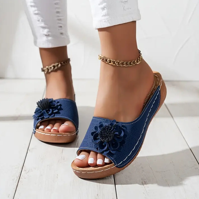 Women's Slip-On Wedge Sandals with Open Toe