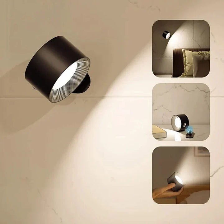 Nvroome Dimmable Cordless LED Wall Lamp, magnetic, 360 rotation, perfect for any wall.
