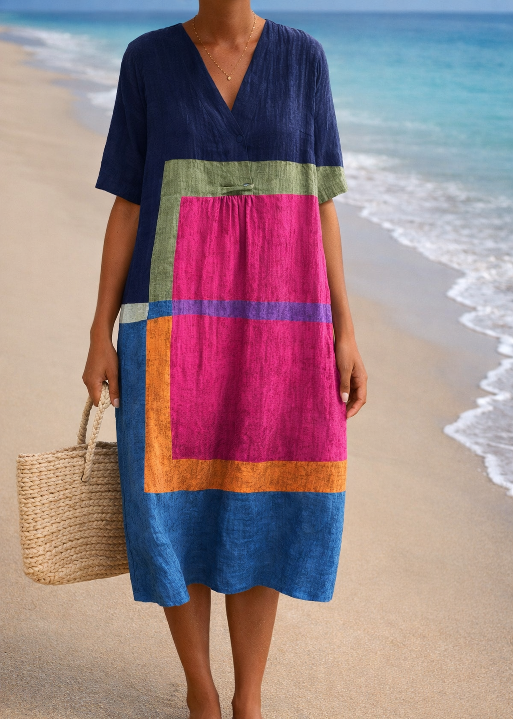 Women's Floral Watercolor Maxi Dress