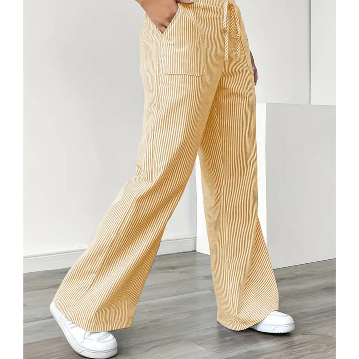 Women's Striped Wide-Leg Pants