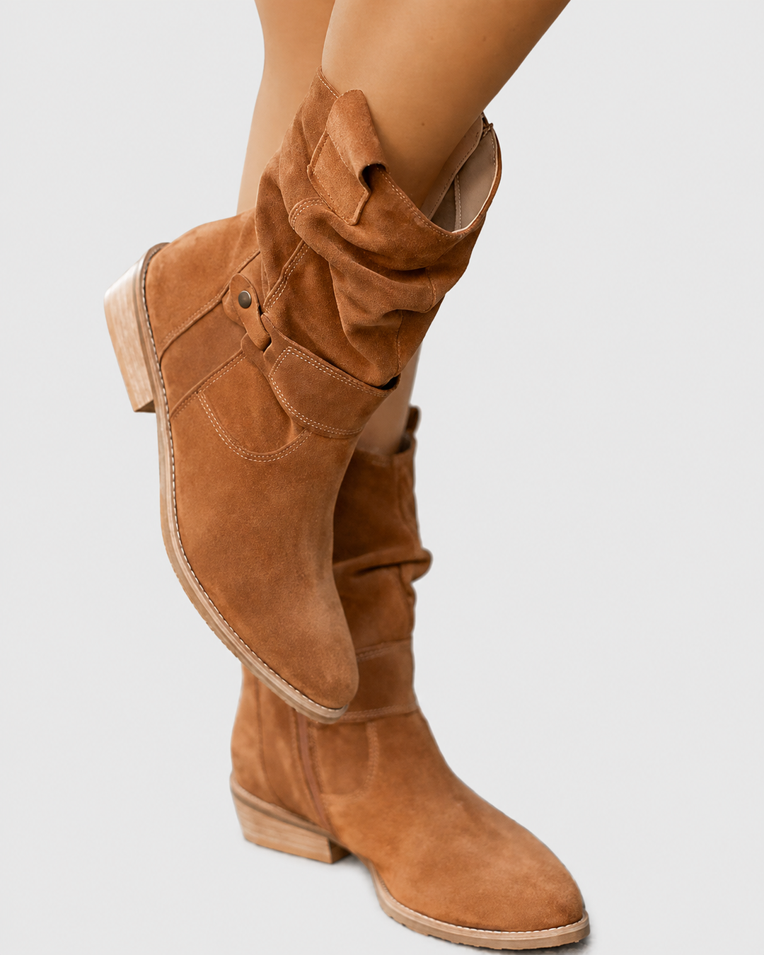 Comfortable walking low-heel ankle boots for women. Orthopedic support for daily wear.