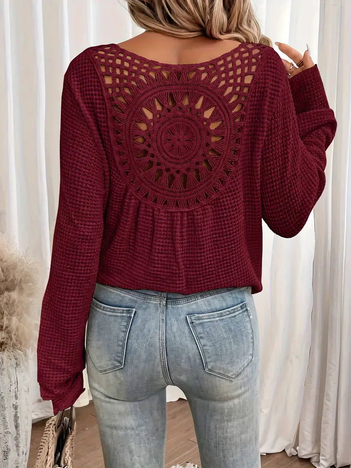 Women's casual boho top, a comfortable relaxed fit for summer days and beach trips.