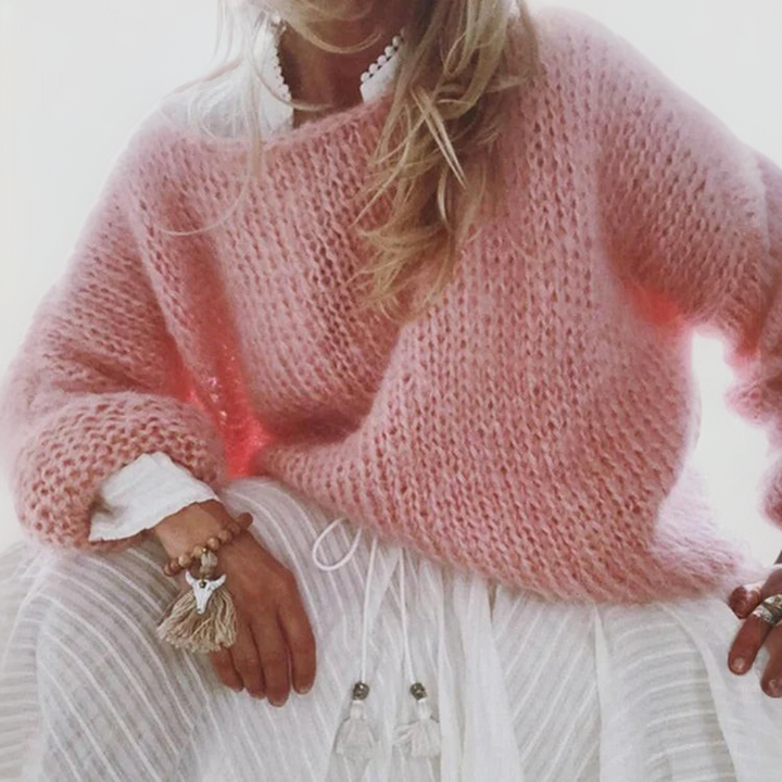 Chic women's winter knit pullover. A versatile, soft, and comfortable casual sweater for everyday essentials.