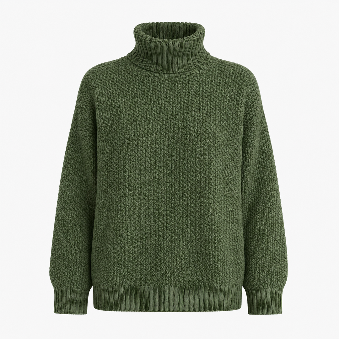 Classic black turtleneck sweater for women, an elegant top for versatile fall & winter fashion.