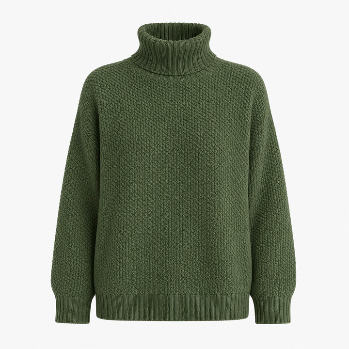Classic black turtleneck sweater for women, an elegant top for versatile fall & winter fashion.