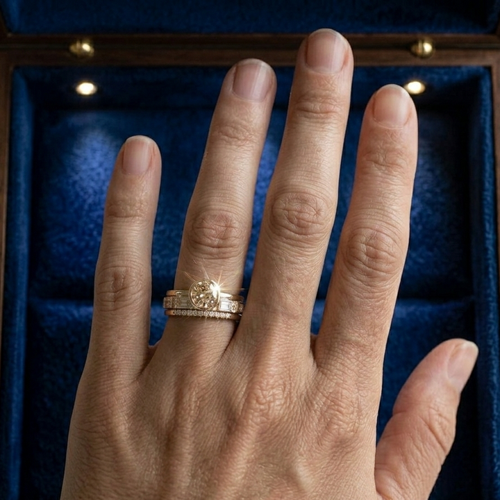 Elegant Ring with Inlay