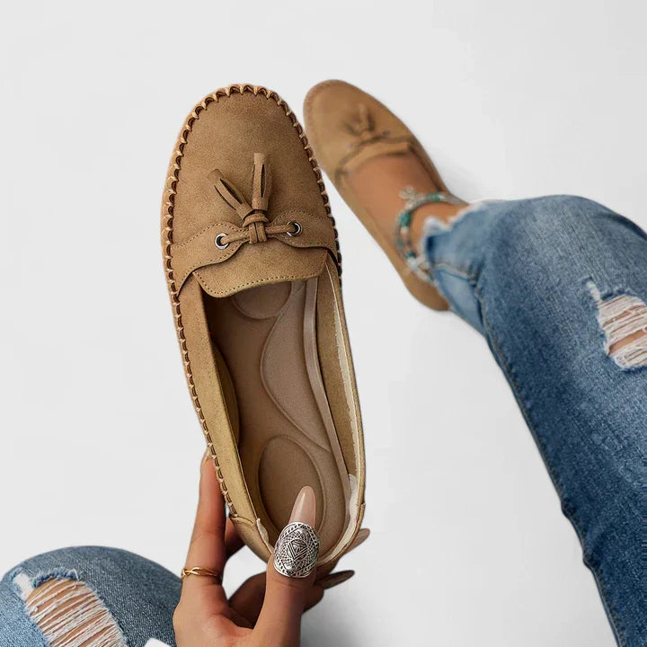 Women's Suede Bow Loafers