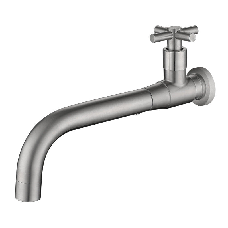 Modern wall-mounted basin mixer tap, single-lever, chrome finish.