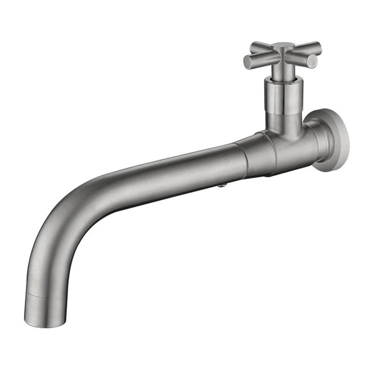 Modern wall-mounted basin mixer tap, single-lever, chrome finish.