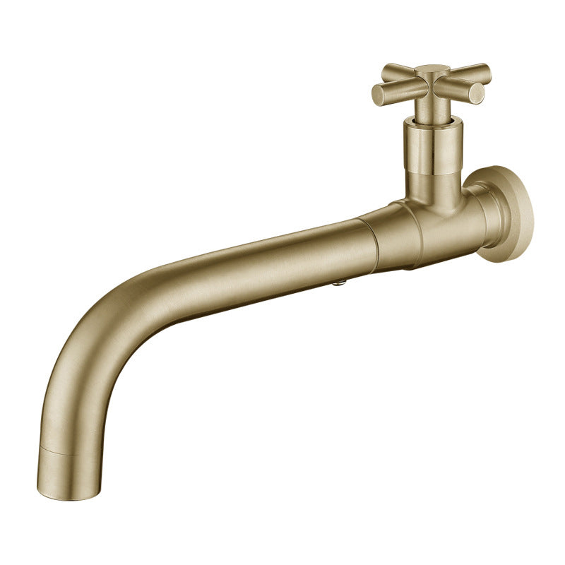 Opulent gold wall-mounted single-lever basin faucet, home decor.