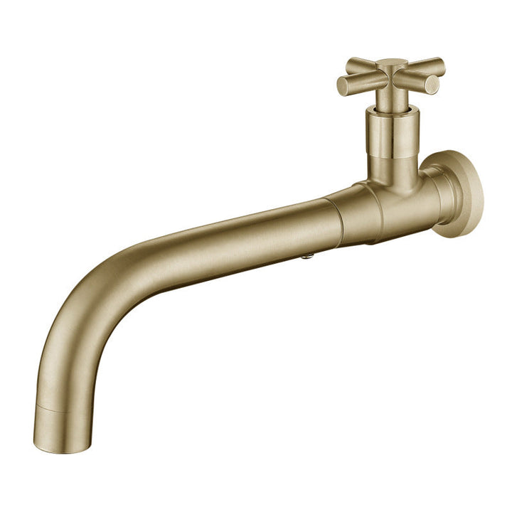 Opulent gold wall-mounted single-lever basin faucet, home decor.