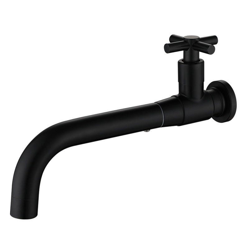 Stylish black wall-mounted single-lever basin mixer, modern design.