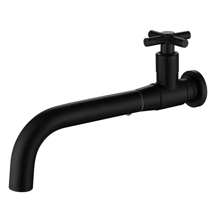 Stylish black wall-mounted single-lever basin mixer, modern design.