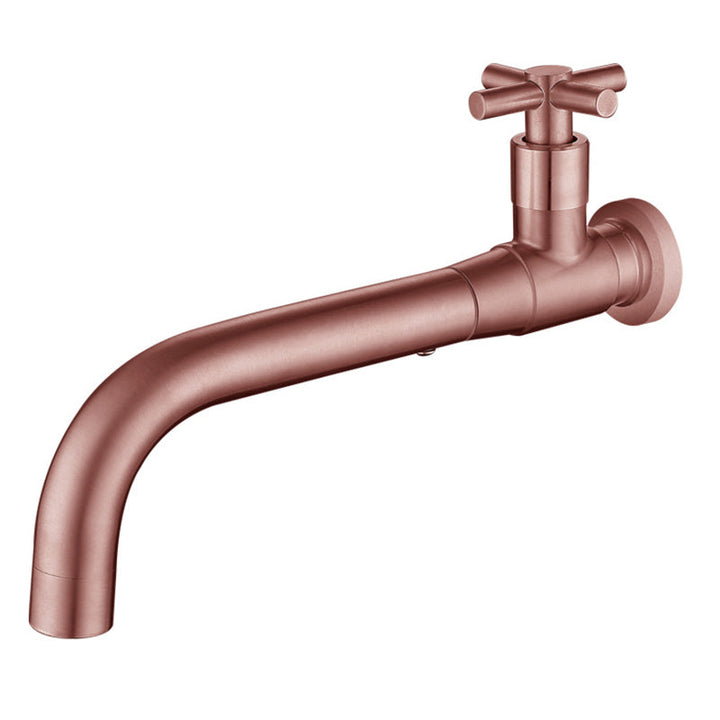 Luxurious rose gold wall-mounted basin tap, single-lever, sleek finish.