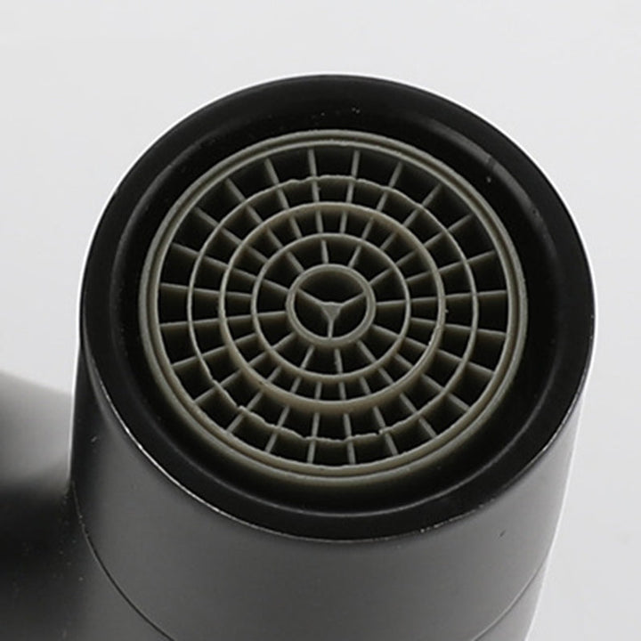 Black modern single-lever wall-mounted bathroom faucet for basins.